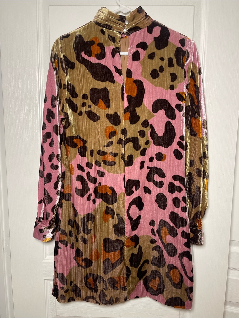 Anthropologie Eleanor Velvet Tunic Dress Animal Print Size 6 - Picture 2 of 15